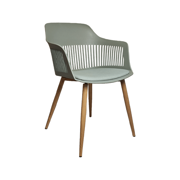 Chair Crazy Lyric Chair Ash Metal Frame - Green Fabric Seat