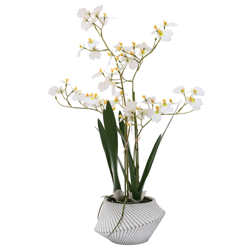 PREMIUM ARTIFICIAL TOUCH WHITE ONCIDIUM 56CM