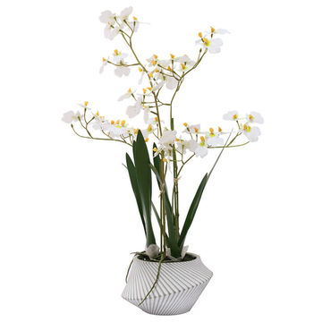 PREMIUM ARTIFICIAL TOUCH WHITE ONCIDIUM 56CM