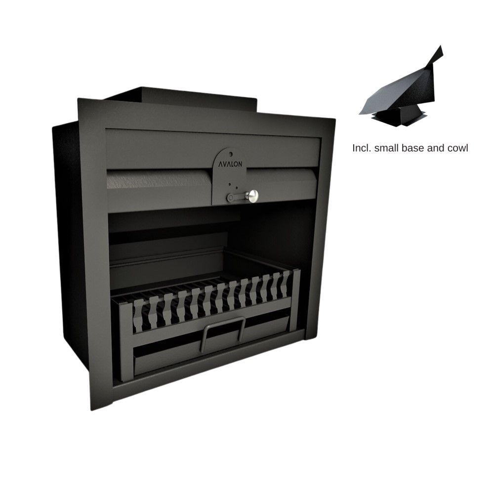 Avalon 600 Built-in Black  Fireplace (600mm) Includes small base and cowl