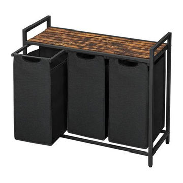 TRAINING 3 × 38L LAUNDRY SORTER WITH 3 BAGS BASKET