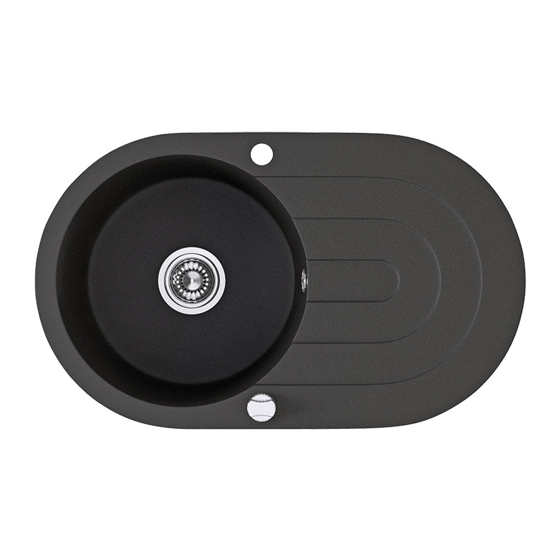 Laveo Dafne 780 Granite Composite Kitchen Sink 1 Bowl with Drainer - Black