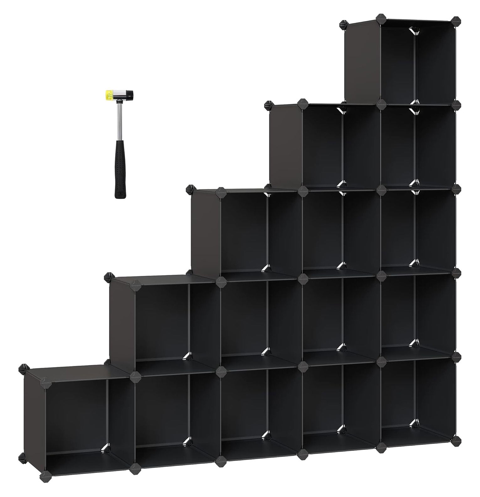 MULTI-PURPOSE 16-CUBE STORAGE ORGANIZER BLACK