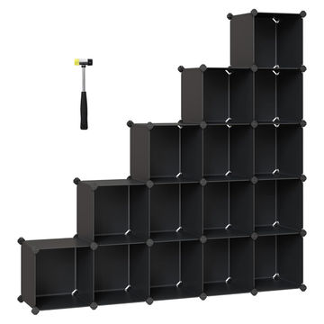 MULTI-PURPOSE 16-CUBE STORAGE ORGANIZER BLACK