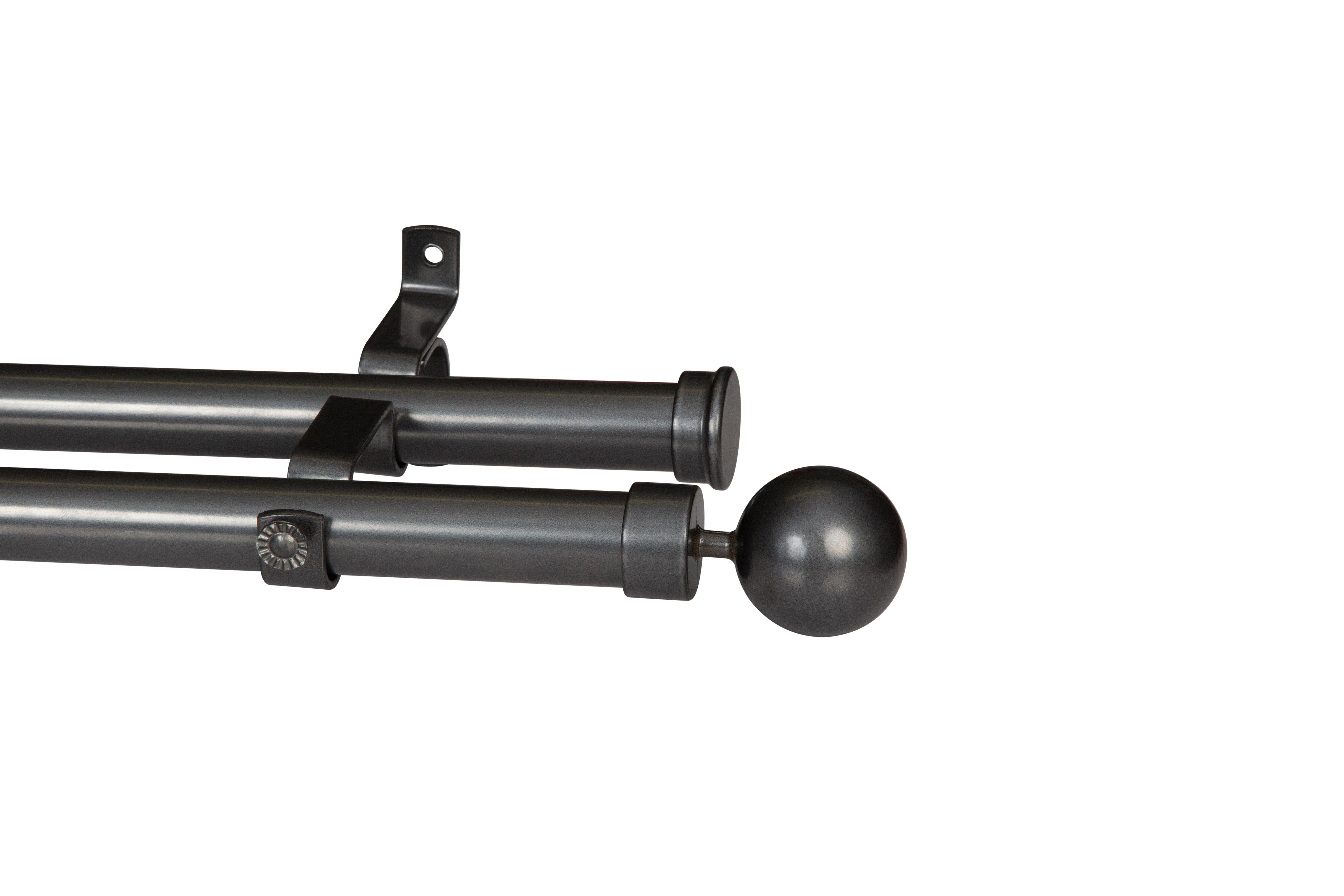 28MM DOUBLE POLE SET-BALL FINIAL-GUN METAL-1.5M