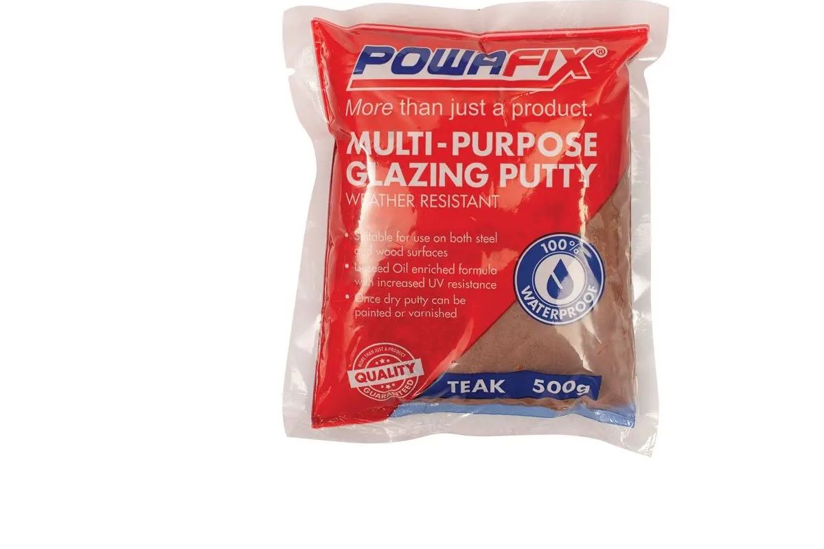 Powafix Multi-Purpose Glazing Putty, Teak, 500g (4 pack) BY WOODLY