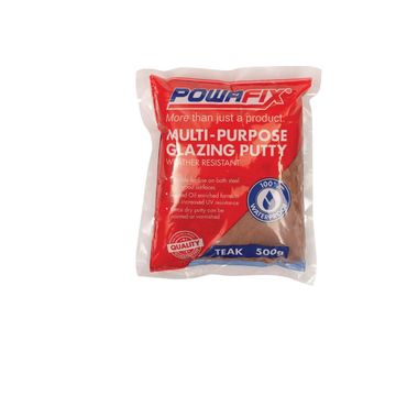 Powafix Multi-Purpose Glazing Putty, Teak, 500g (4 pack) BY WOODLY