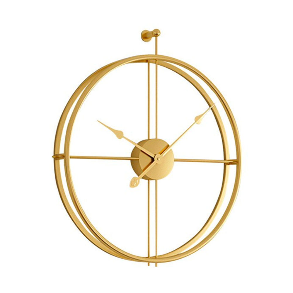 Double-deck Iron wall silence clock 2041 GOLD