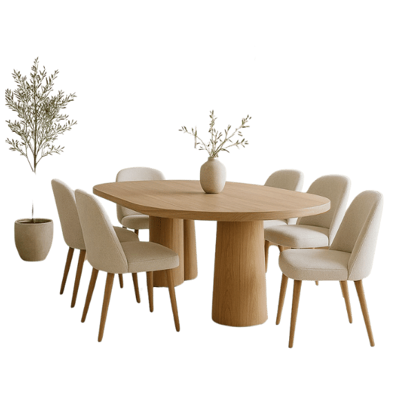 Innofurn-Round Wooden Dining Table