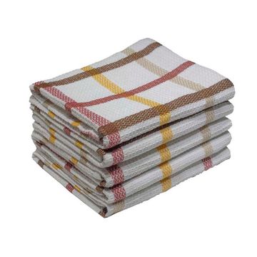 Bunty's Kitchen Towel - Design 2003 - 040x070cms - (05 Pc Pack) - Big Checks - Blazing Yellow