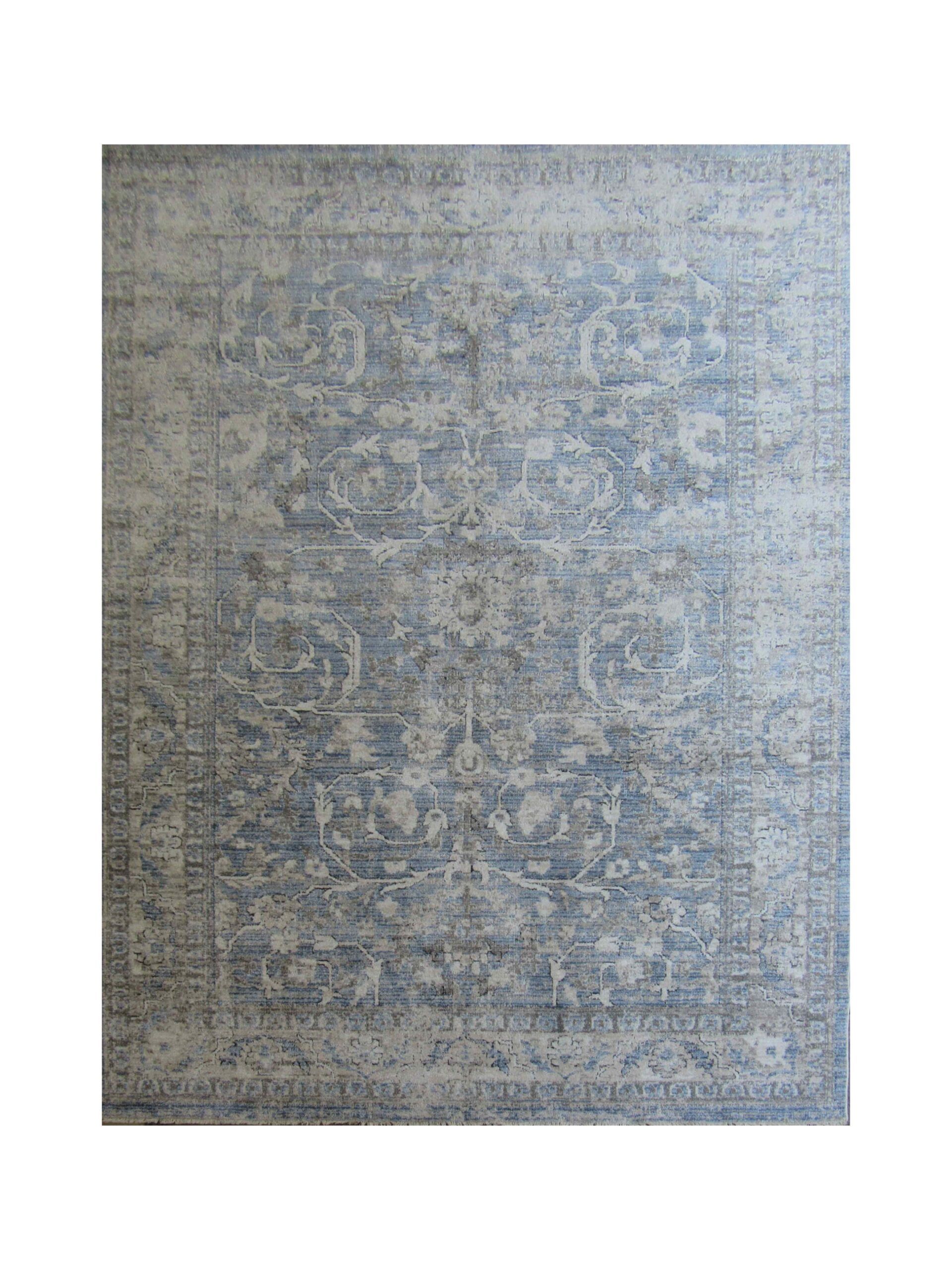 BK Carpets & Rugs – Vintage Soft Oriental Rug – Blue , Grey Rug & Beige - 2.4m x 3.15m