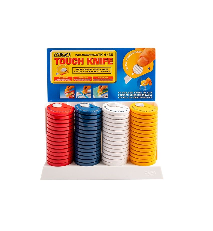 Olfa Touch Knife 60 Per Box 4 Colour Yel,Red,Wh,Nany