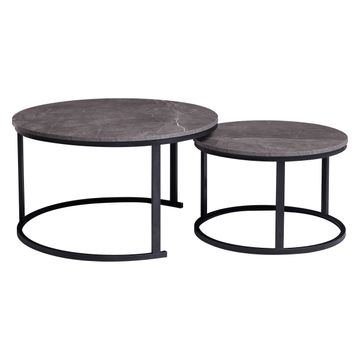 Everfurn 2 Piece Extra Large Coffee Table Indus Series - Marble Grey