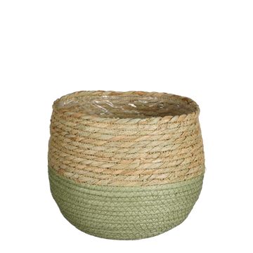 Jorck basket round green - h19xd22cm
