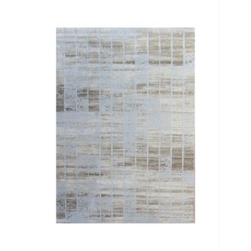 BK Carpets & Rugs - Modern Abstract Patch Rug –  2m x 2,9m - Beige & Dove Grey Blue