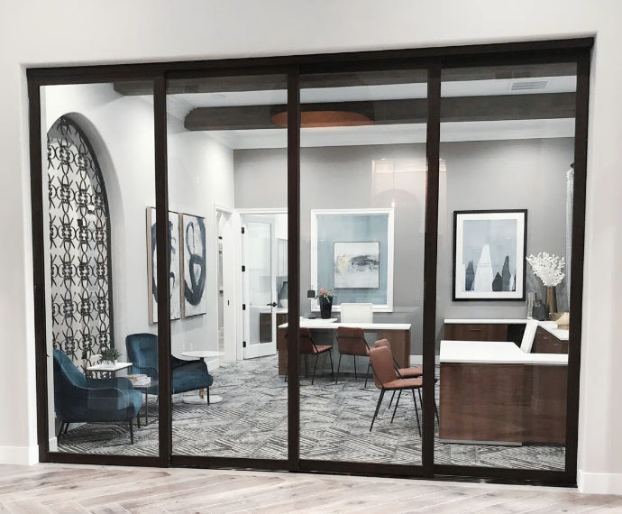 GreenLine Interiors Aluminium 2 Panel Sliding Door Bronze W3000 x H2100mm