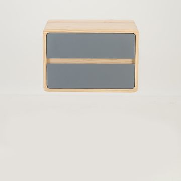 Kuva Pine Two Drawer Hidden Handle Floating Side Table - Grey