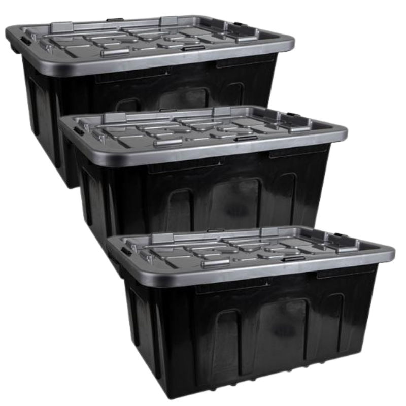 Storage Box black 100L  ( Pack of 3 )