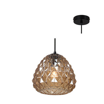 Colmar Pendant With Glass Black
