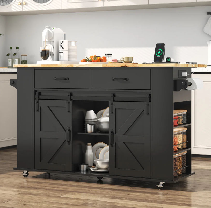 Greenline Interiors Denver Kitchen Island Black