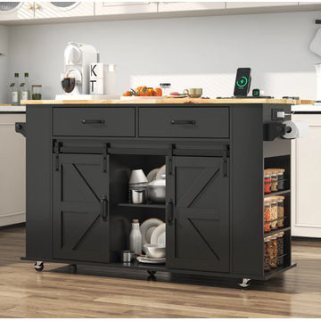 Greenline Interiors Denver Kitchen Island Black