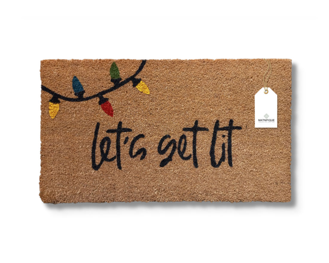 Matnifique Coir Design Doormat - Let's Get Lit 700 x 400 x 14mm
