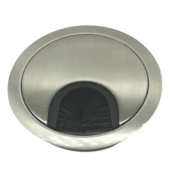 ROCO Wire Management Steel Round Brushed Satin Nickel 60mm
