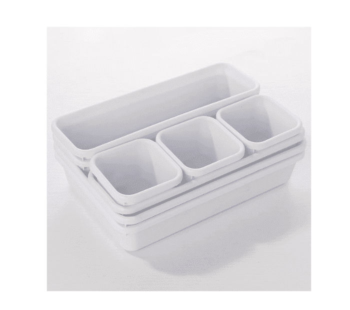 TRENDZ 8 Piece Drawer Organizer Dividers - White