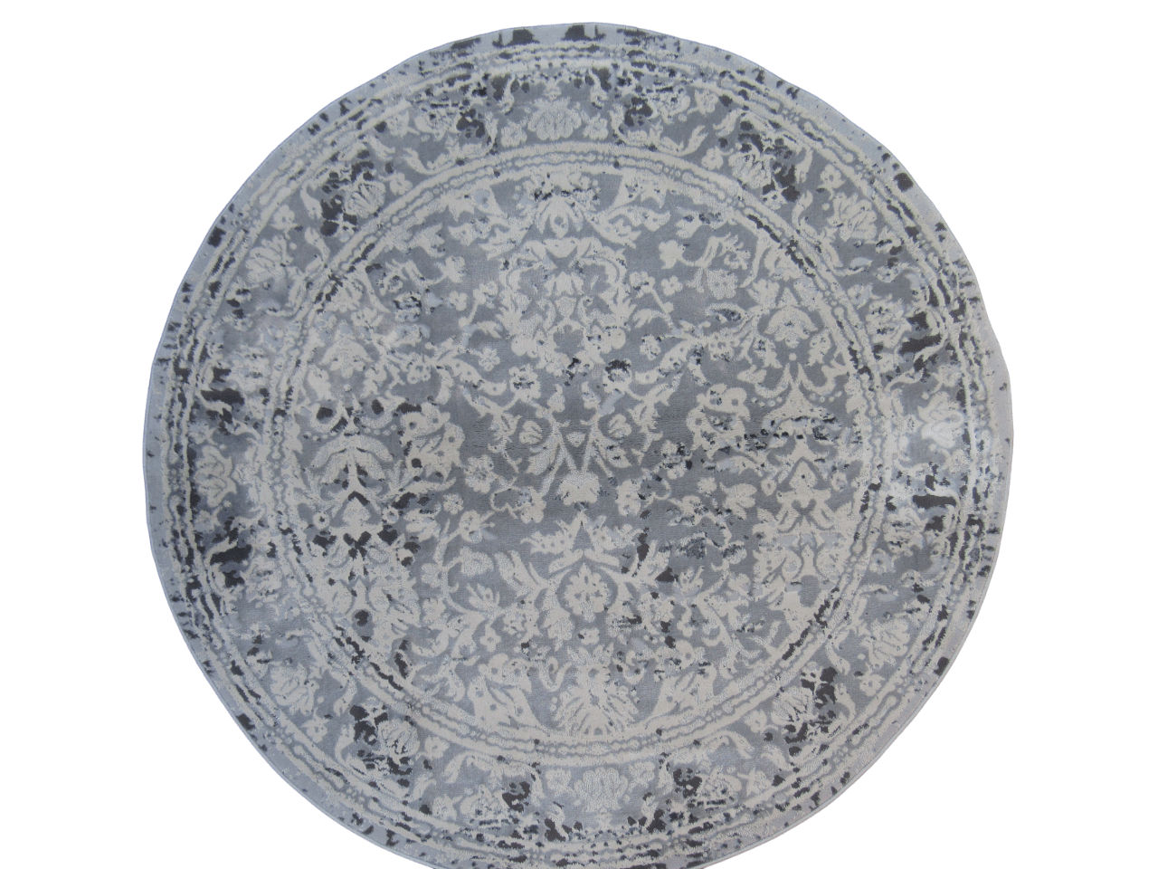BK Carpets & Rugs - Indoor Modern Round  Rug - 1,6m x 1,6m -  Grey & White