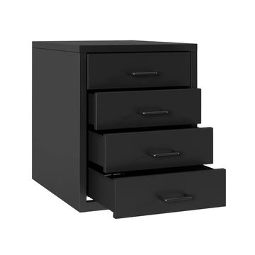 Steel Desk Organizer 4 Drawer Desktop Storage Cabinet - Black