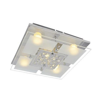 Crystal Square Ceiling Light Chrome LED 17w