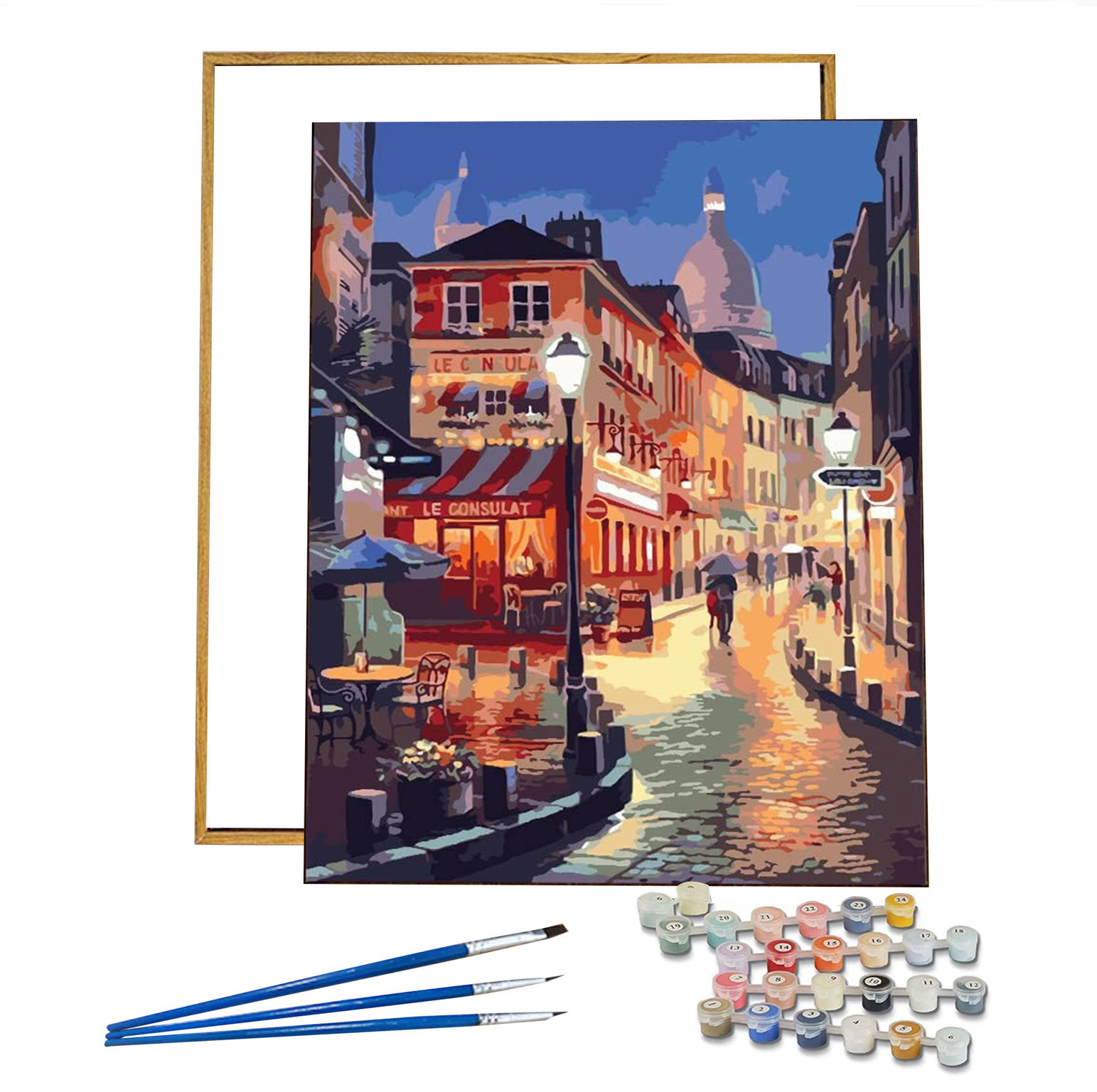Framed Print Paint by Numbers Acrylic Painting DIY Kit Canvas Art - Nocturne