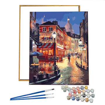 Framed Print Paint by Numbers Acrylic Painting DIY Kit Canvas Art - Nocturne