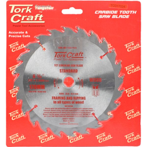 Blade Tct 170 X 24T 20/16 General Purpose Rip