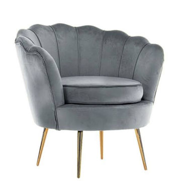 IG Furn- Grey Velvet Tulip Chair