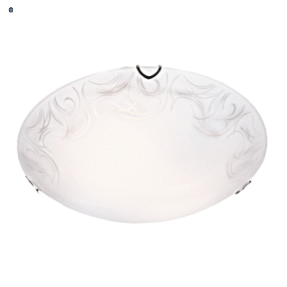Metal Base with Patterned Glass and Polished Chrome Clips