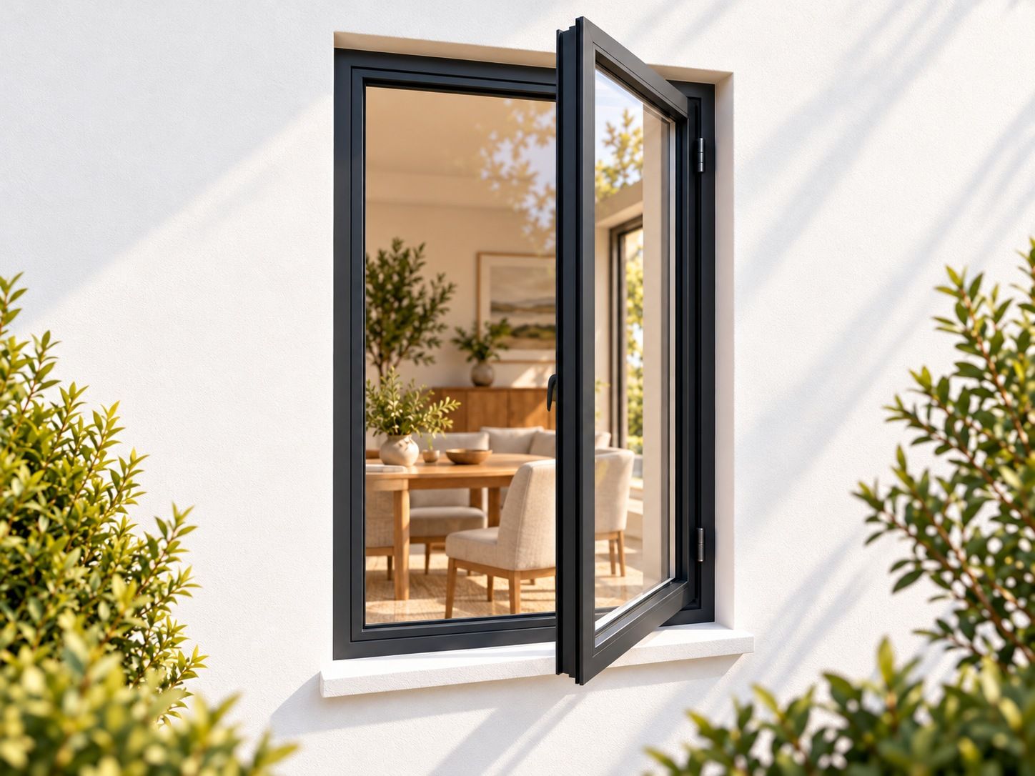 Kenzo Premium Side-Hung Aluminium Window - Charcoal, 600 1200 mm, Right Side Opener