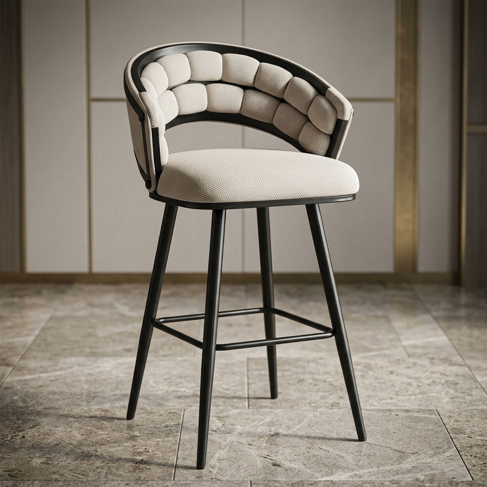 KC FURN – Black Chrome Metal Barstool