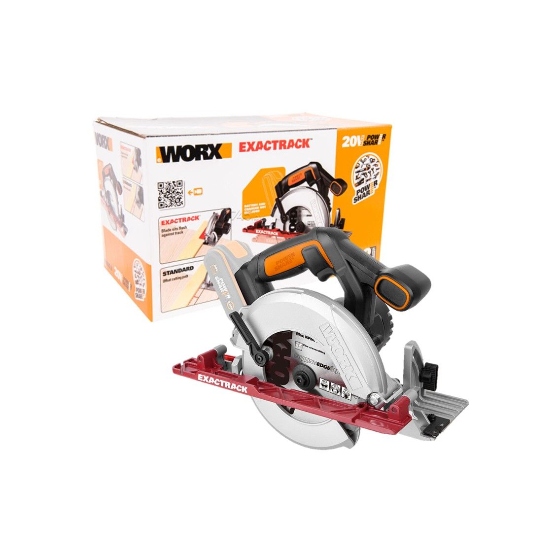 WORX Exactrack Circular Saw 165mm 20V TOOL ONLY