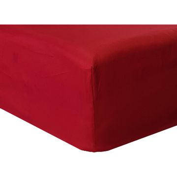 Microfibre - Fitted Sheet - Red - Queen