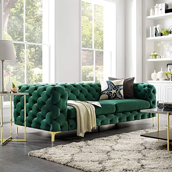 Arcadia Modern 2 Seater Sofa Green
