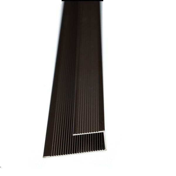 Aluminium Endcap Strip Dark Bronze Undrilled 2500 x 14 Aluminium Door Profile