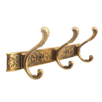 ANTIQUE BRASS WALL MOUNT ROB HOOK FOR BATHROOM, COAT, KEYS