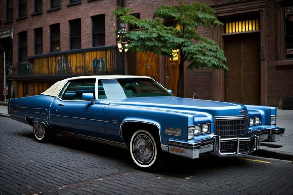 Canvas Wall Art -  Cadillac Eldorado 1975 Vintage Car - B1531 - [120 x 80 cm]