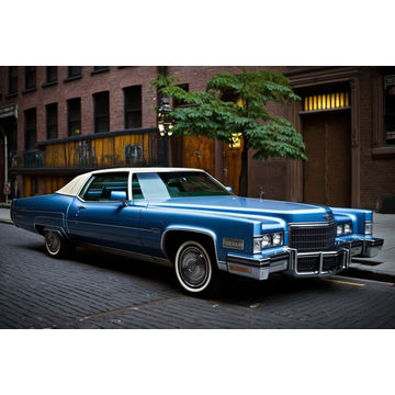 Canvas Wall Art -  Cadillac Eldorado 1975 Vintage Car - B1531 - [120 x 80 cm]