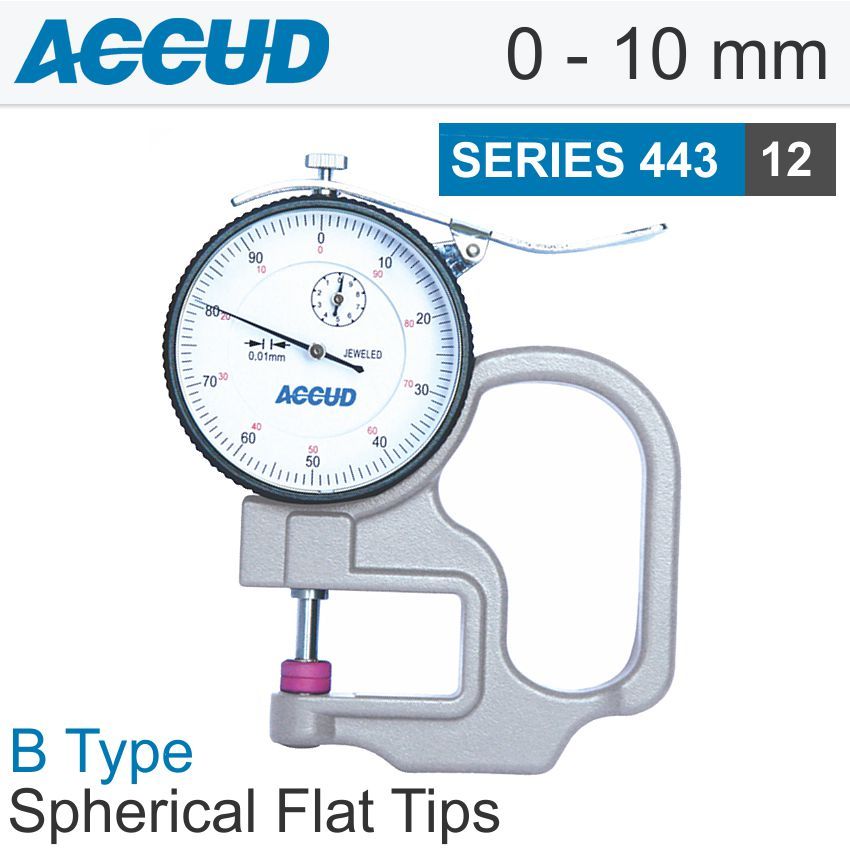 THICKNESS GAUGE 10MM 0.02MM ACCURACYURACY STEEL ANVIL 0.01MM GRADIATED