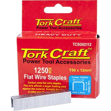 Flat Wire Staple 16G X 10.6Mm X 12Mm T50 1250Pc C/Steel For Tcsg0210