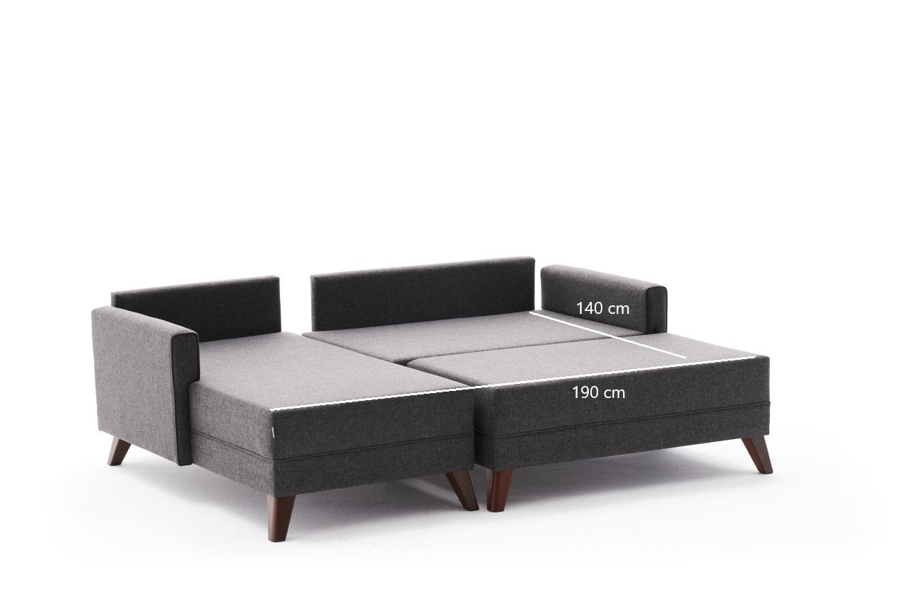 Bella Mini Corner Sofa Left - Blue