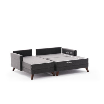 Bella Mini Corner Sofa Left - Blue