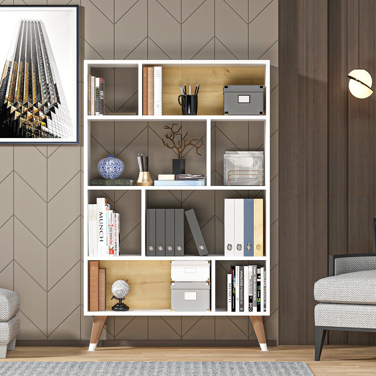 Bookshelf Harby - White